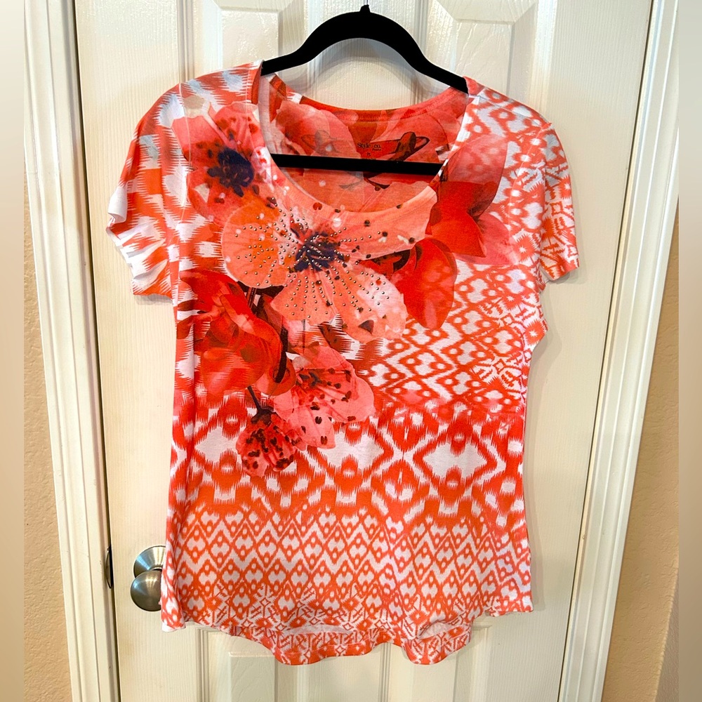 Style & Co Floral women’s top, size PL, like new